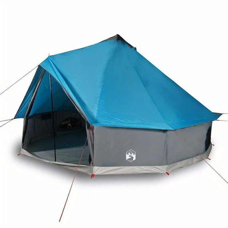 Tipitent – Familietent – Campingtent – Buitenfeest Tent – Pyramide Tent – Extra Ruim Voor 10 Personen – Waterafstotend Polyester Blauw
