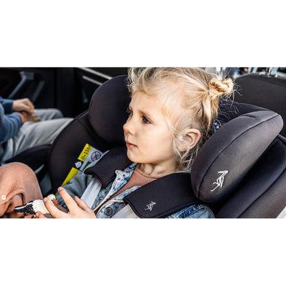 360° Draaibare Autostoel i-Size R129-03 voor Kinderen van 76-150 cm Onyx Zwart - Veilig Kinderautostoeltje met ISOFIX, Zij-impactbescherming en Verstelbare Hoofdsteun - Groep 1/2/3