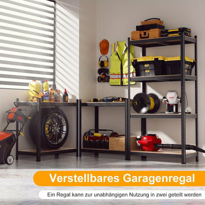 Opbergrek – Stellingkast – Opslagrek – Schappenrek – Metalen Rek – 4 Verstelbare Planken – 180kg Draagvermogen Per Plank – Zwart 80x40x160 cm