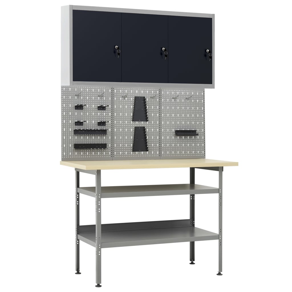 Werkbank – Werktafel – Werkplek – Werkstation – Opbergkast – Hoogte Verstelbaar – Maximale Belastbaarheid 300 kg