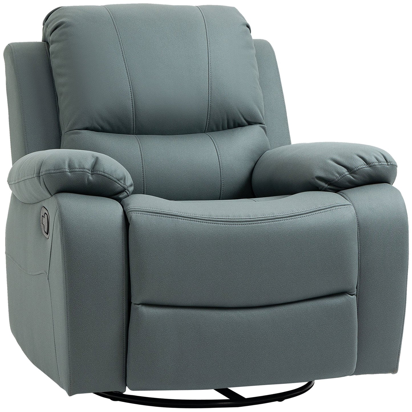 Relaxfauteuil – Relaxstoel – Fauteuil – TV-stoel – Loungefauteuil – Groen Polyester – Verstelbare Rugleuning en Voetensteun – Draaibaar en Schommelend