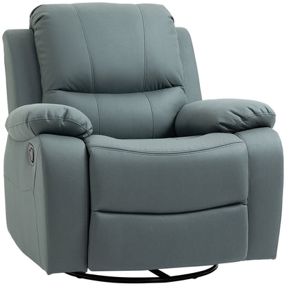 Relaxfauteuil – Relaxstoel – Fauteuil – TV-stoel – Loungefauteuil – Groen Polyester – Verstelbare Rugleuning en Voetensteun – Draaibaar en Schommelend