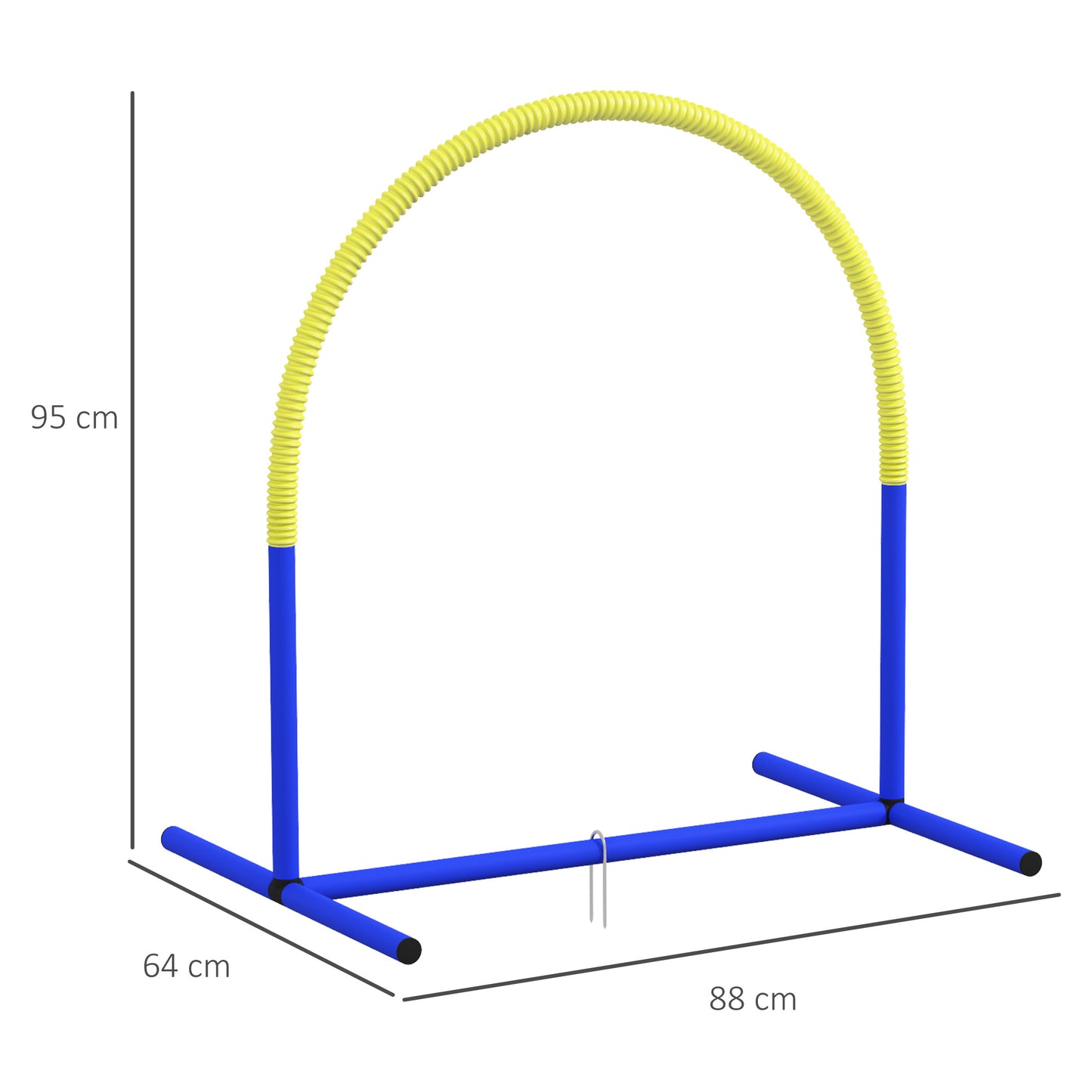 Agility Set Honden – Behendigheid Parcours – Hondenspeelgoed – Training Set – Honden Hindernis – Inclusief Draagtas – Blauw Geel – 88x64x95 cm – Duurzaam PE ABS