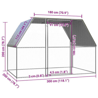 Kippenren – Buitenren – Kippenhok – Pluimveerek – Draadren – 3x2x2 meter – Gegalvaniseerd Staal – Weerbestendig & Duurzaam