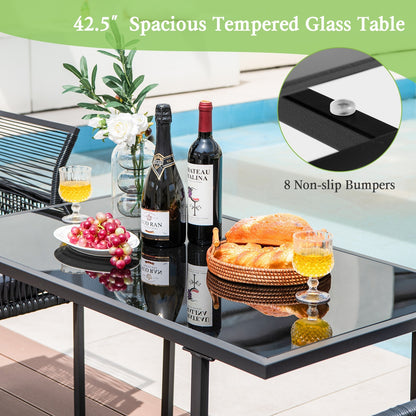 3-Delige Tuinset – Tuinmeubelset – Balkonset – Bistroset – Terrasset – Space-Saving Design – Gehard Glas Tafelblad