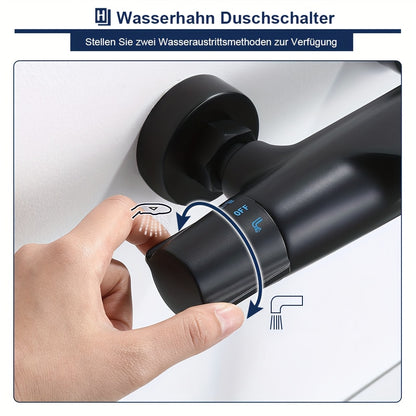 Complete Shower System Set with Thermostat & Waterfall Shower Head - Modern Wall-Mounted Bath Faucet, No Electricity Needed, Easy Installation