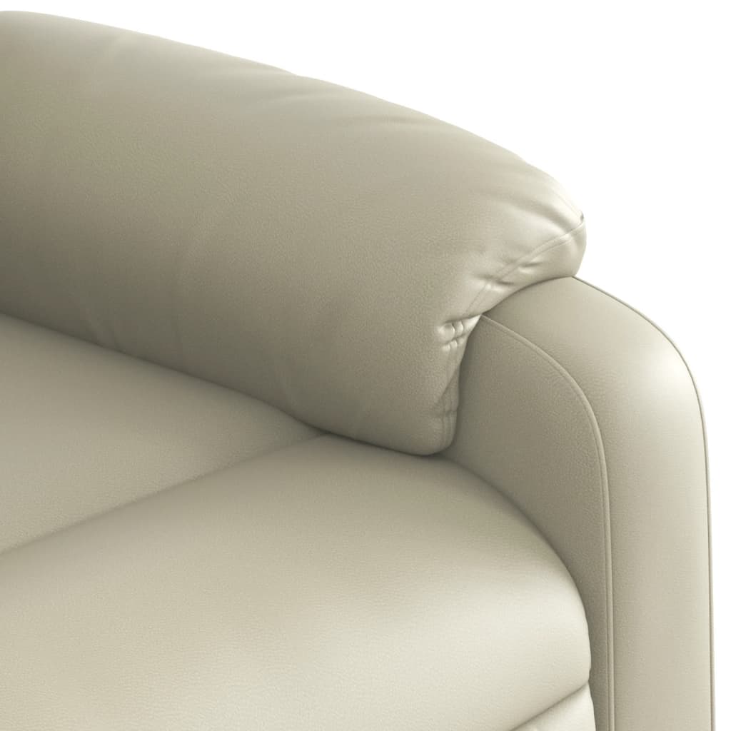 Elektrisch Verstelbare Fauteuil – Relaxfauteuil – Leunstoel – Ruststoel – Loungestoel – Crèmekleur – Comfortabel Kunstleer – Verstelbaar Tot 135 Graden