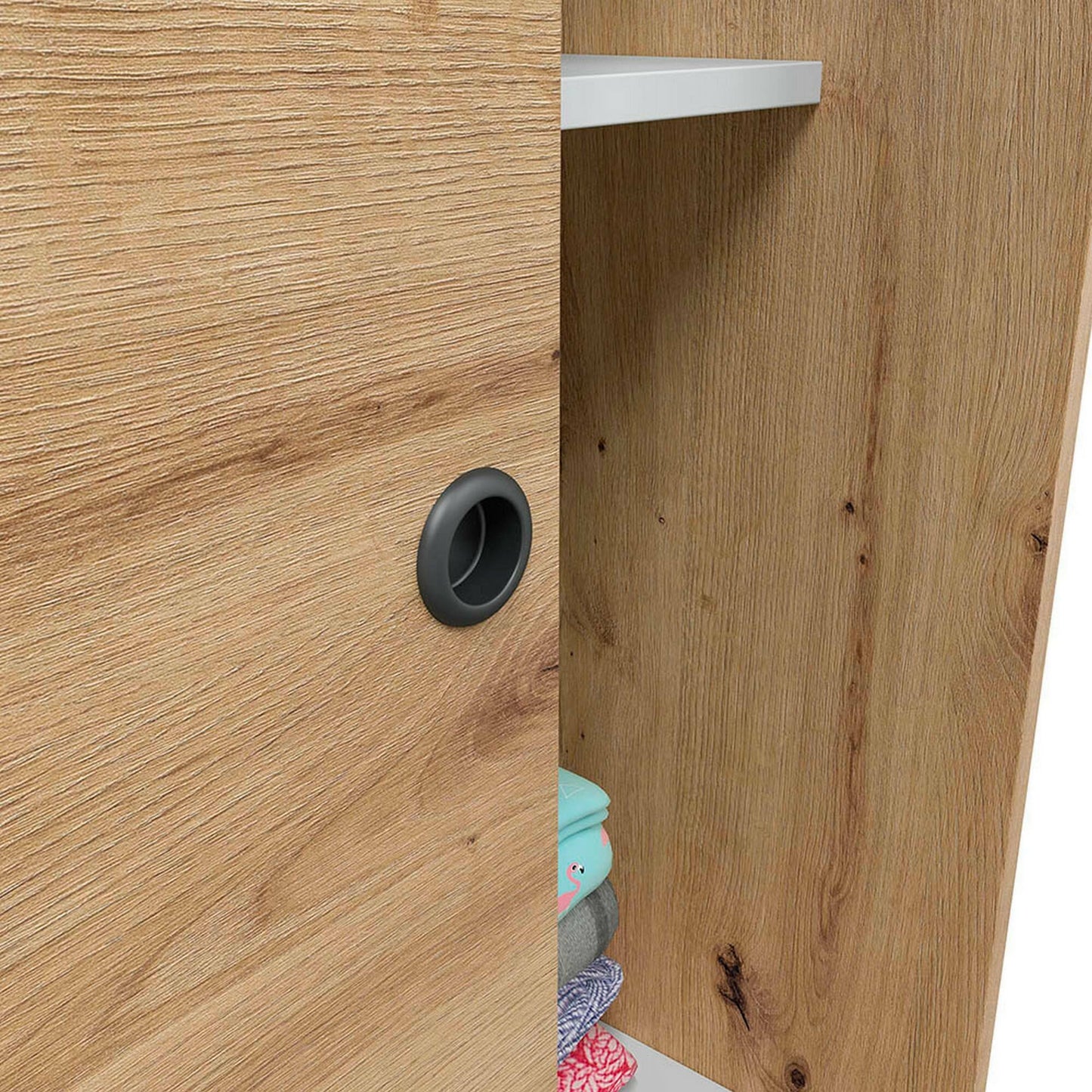 Wardrobe 2 in Front of Dnoce, Bedroom Closet, Furniture with 4 Shelves And Clothes Rail, 120X50H200 Cm, Available in 4 Colors