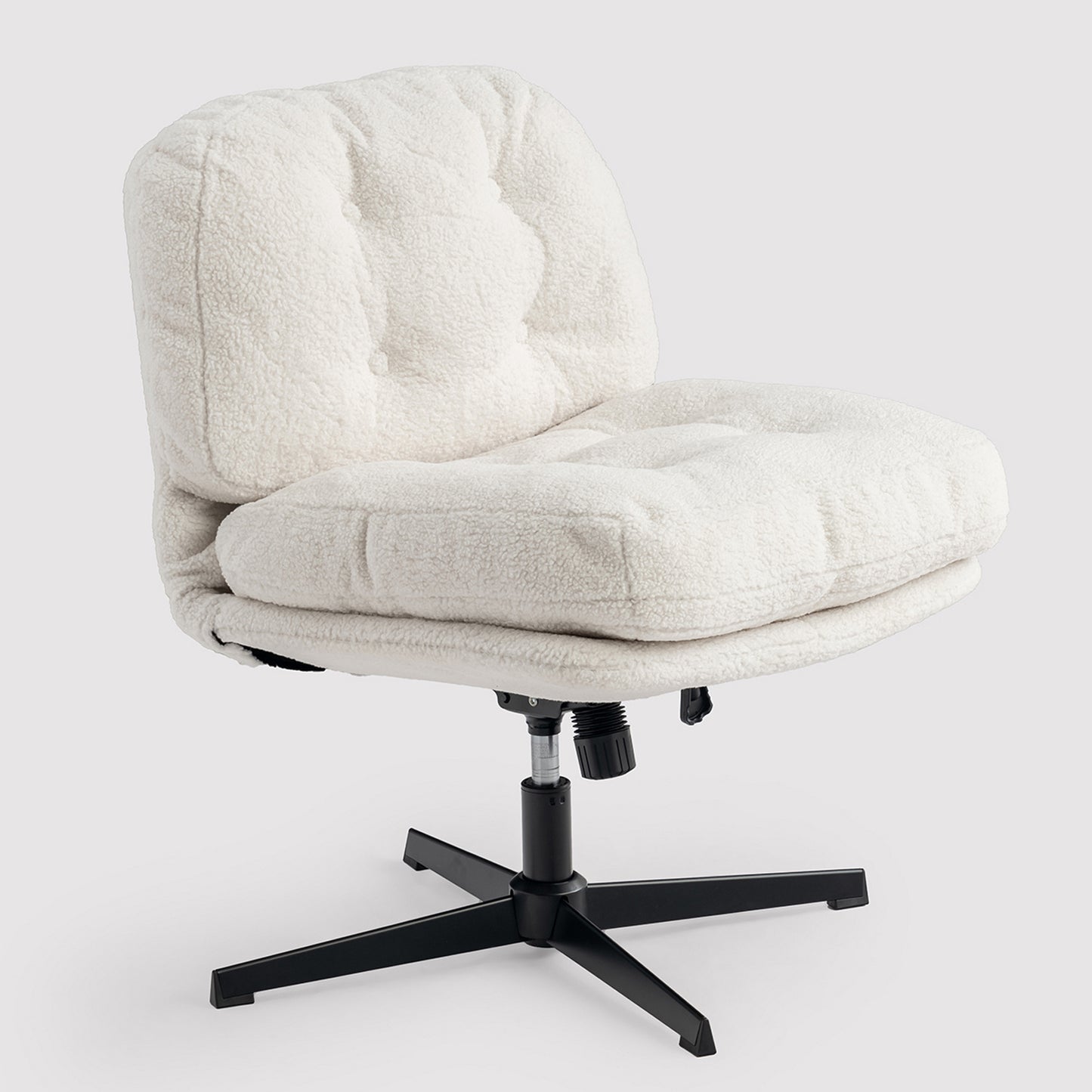 Witte Stoel – Bureaustoel – Draaistoel – Eetkamerstoel – Fauteuil – 360° Draaibaar – Verstelbare Zithoogte 48-55 cm