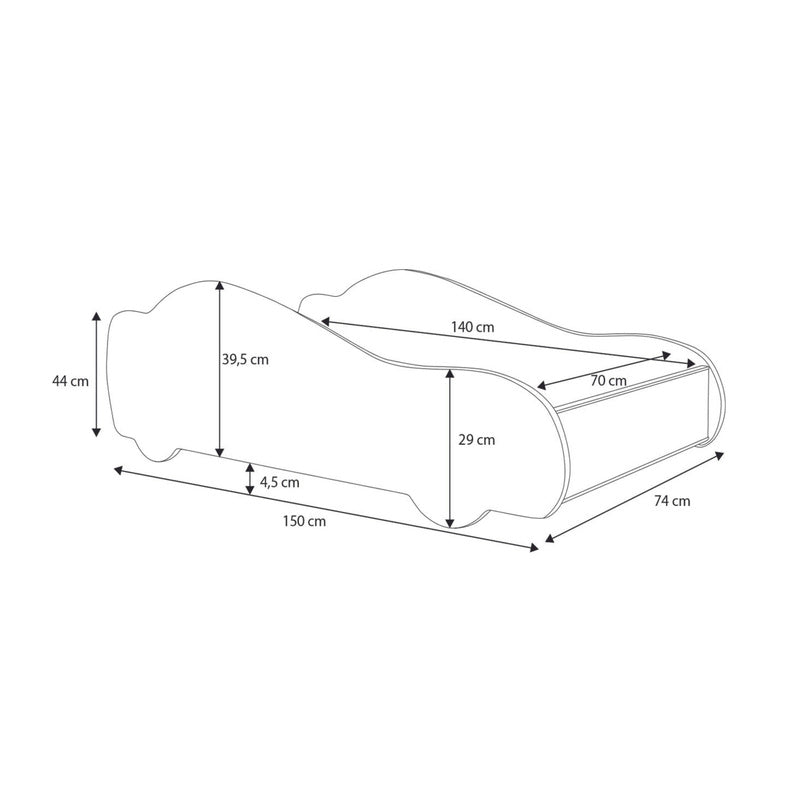 Kinderbed Auto – Autobed – Peuterbed – 4x4 Bed – Kinderslaapkamer Bed – 140x70 cm – FSC Hout – Inclusief Matras