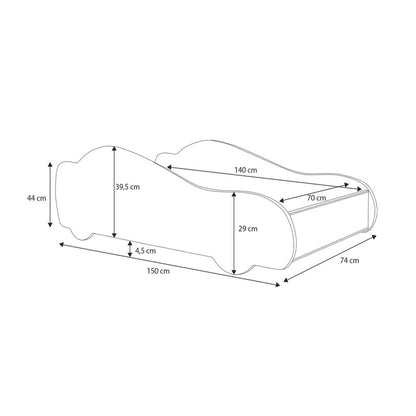 Kinderbed Auto – Autobed – Peuterbed – 4x4 Bed – Kinderslaapkamer Bed – 140x70 cm – FSC Hout – Inclusief Matras