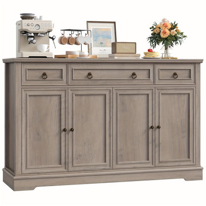 Ladekast – Kast – Dressoir – Opbergkast – Sideboard – Eikenhout – Verstelbare Planken – 2-Deurs 4-Laden Design