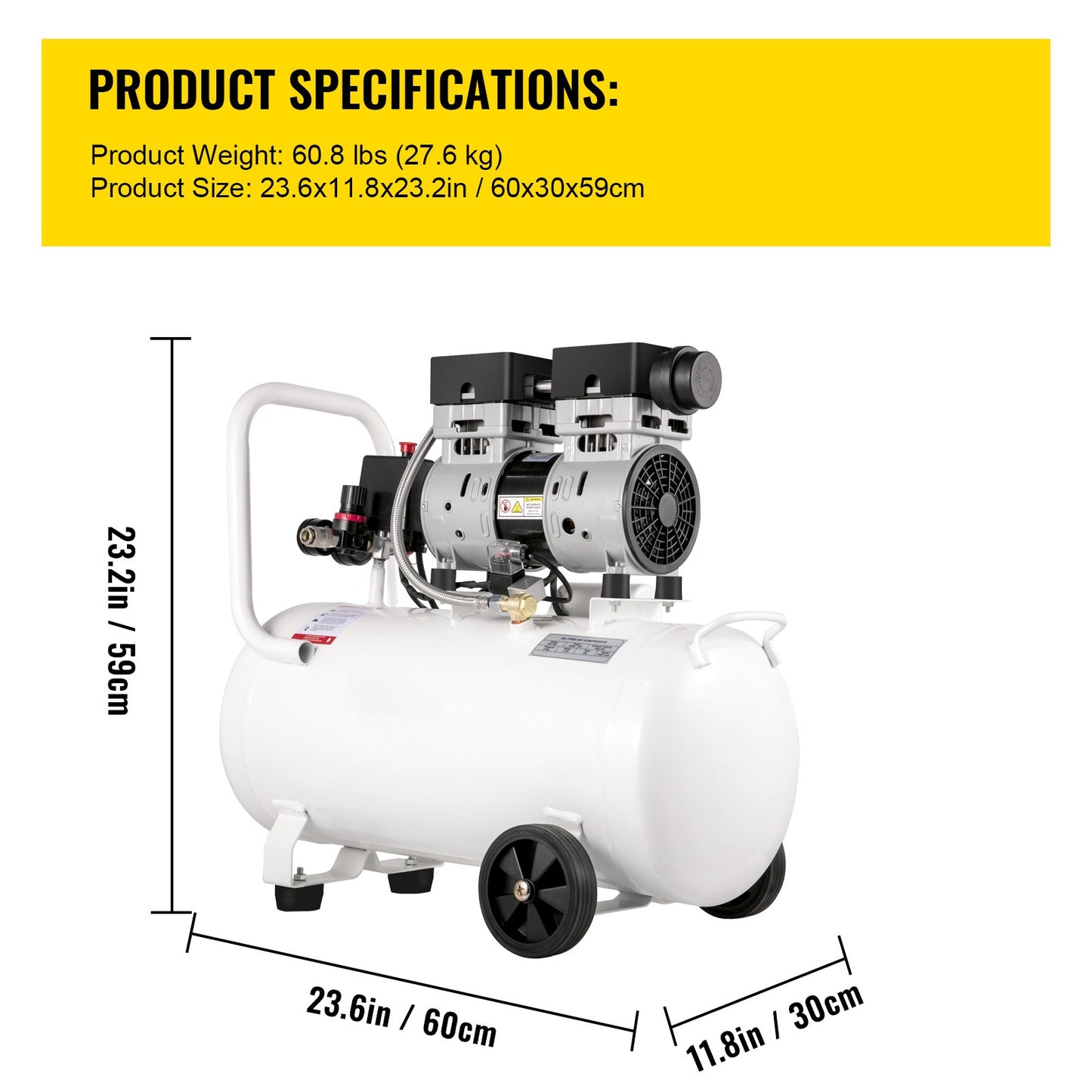 Luchtcompressor – Compressor – Luchtpomp – Aircompressor – 50 Liter Tank – 1PK Koperen Motor – Stil En Energiezuinig