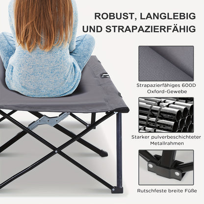 Campingbed – Reisbed – Veldbed – Opvouwbaar – Draagbaar – Stalen Frame – Weerbestendig Oxford – 193 x 125 x 40 cm – Max. 136 kg Belastbaar