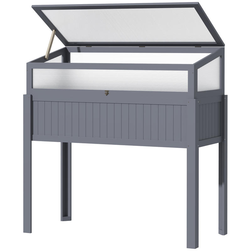 Hoogtekas – Verhoogde Plantenbak – Plantenkas – Tuinkas – Kasbak – Weerbestendig Dak – Verhoogde Poten voor Optimale Drainage – 120x54x112/122 cm
