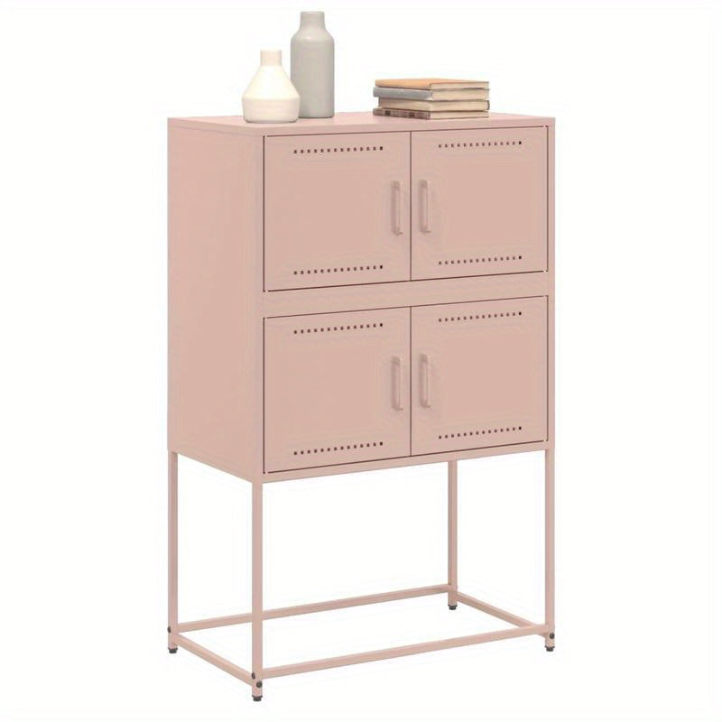 Sideboard 68.5x38.5x107cm steel pink Practical and removable