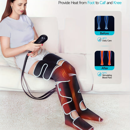 Beenmassage – Beenmassager – Beentherapie – Beenontspanner – Massagetoestel Zwart – 6 Massageprogramma’s – Warmtefunctie Met 2 Niveaus