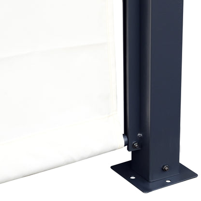 Pergola – Prieel – Tuinkapschuur – Tuinoverkapping – Uitschuifbare Pergola – Crème Kleurig Doek – 3x3 Meter – Metaal Met Epoxy Coating