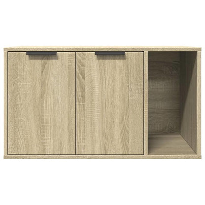 Kattenbakmeubel – Kattenbak Kast – Kattenbak Verbergmeubel – Kattenbak Organizer – Kattenbak Opbergmeubel – Sonoma Oak – 80x50x45 cm – Duurzaam Hout – 2 Toegangsopeningen