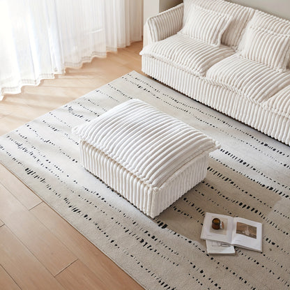 Poef – Voetenbank – Zitpoef – Hocker – Voetensteun – Beige – Compact Ruimtebesparend Design – Duurzaam en Comfortabel