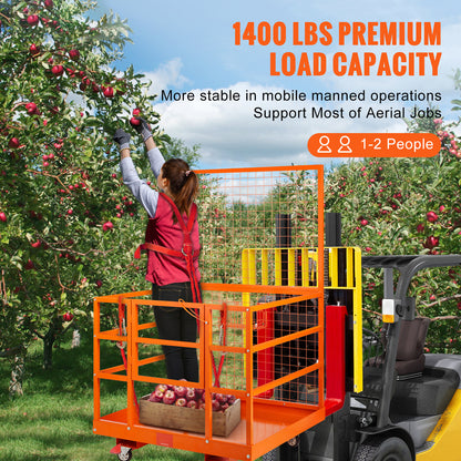 Heftruck Werkplatform – Veiligheidskooi – Heftruck Platform – Werkbak – Werkplatform Met Wieltjes – Draagvermogen 635 kg – Gegalvaniseerd Staal