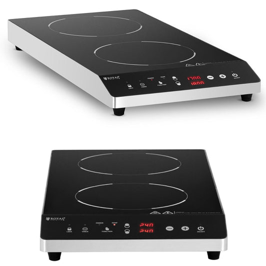 Inductiekookplaat – Inductieplaat – Elektrische Kookplaat – Inbouwkookplaat – Vrijstaande Kookplaat – 2 Kookzones 22 cm – 1800W Vermogen – LED Display