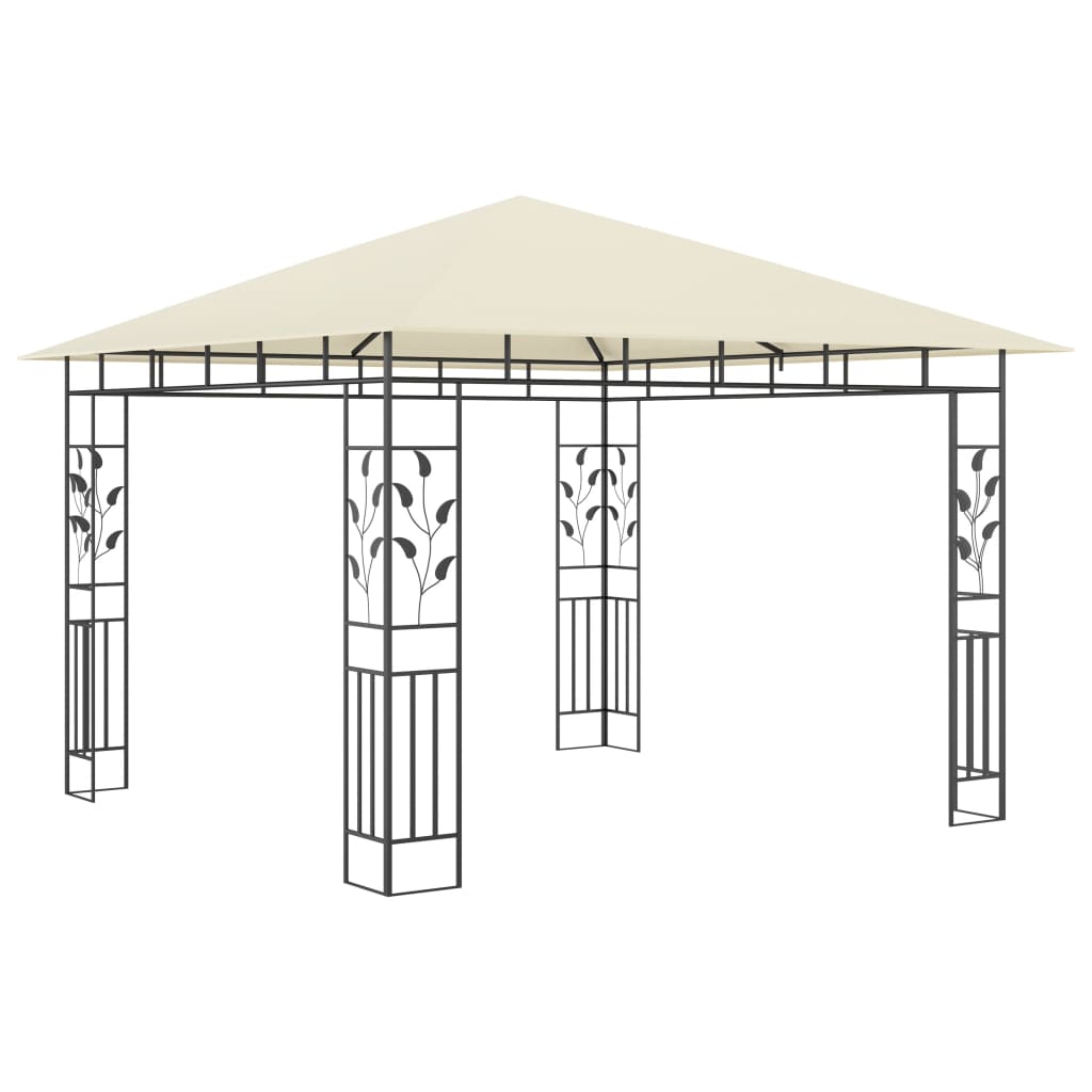 Luifel – Tuinklambuis – Overkapping – Terrasoverkapping – Zonneluifel – 3x3 Meter – Stabiel Stalen Frame – Ingebouwde Lichtslinger