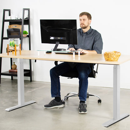 Zit-Sta Bureau Frame – Elektrisch Bureau Onderstel – Verstelbaar Bureau – Sta Bureau – Bureau Poten – Hoogte Verstelbaar 70-117 cm – Stabiel Stalen Frame – Stil Motor Snel Verstelbaar