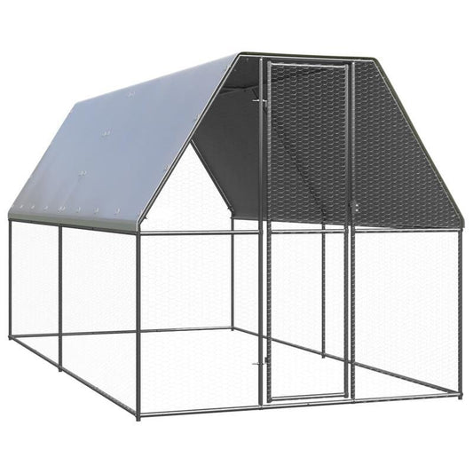 2x4x2m Stainless Steel Poulailler dFTextérieur - Durable Outdoor Shelter for Small Animals, Portable & Lightweight Design with Ventilation Grills, Easy Assembly, Sturdy Frame for Rabbits, Guinea Pigs, Hamsters, Small Animal