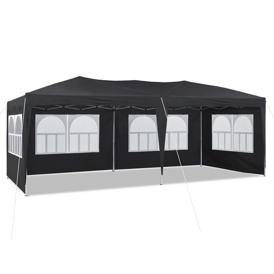 Partytent – Tuinpaviljoen – Feesttent – Opvouwbare Tent – Overkapping – 3x6 m – Waterdicht Met Zijwanden – Stevig Stalen Frame & UV-Bescherming