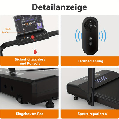4-In-1 Collapsible Treadmill | 12 Predefined Workouts | 0.75HP Quiet Motor | LCD Screen Featuring 3/6 Quick Speed Buttons | APP + Remote + Control Panel for Triple Operation | Integrated Music Speakers | 120KG Weight Limit Co