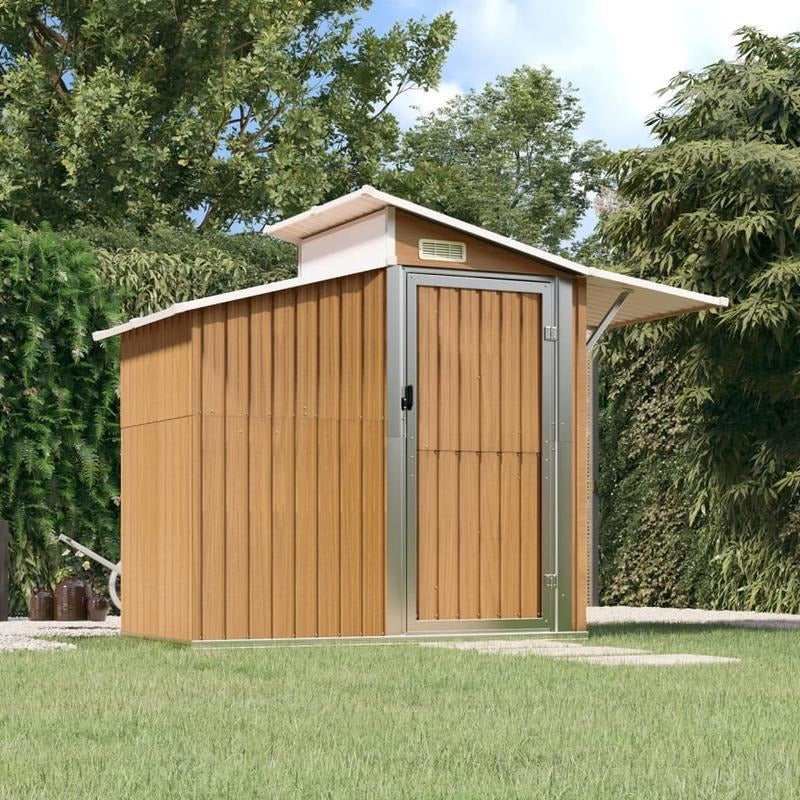 Large Outdoor Storage Shed with Removable Roof - Heavy-Duty Steel Frame & Copper Top, Deep Brown Portable Temporary Storage Building for Garden, Yard, Home - Spacious Multi-Purpose Shed for Tools, Bikes, Lawn Equipment (No Wa