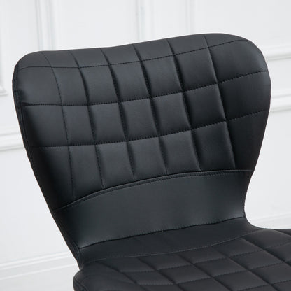Barkruk – Barstoel – Bistrokruk – Keukenstoel – Kruk – Kunstleer – 360° Draaibaar – Verstelbare Zithoogte 89-109 cm – Zwarte Bekleding