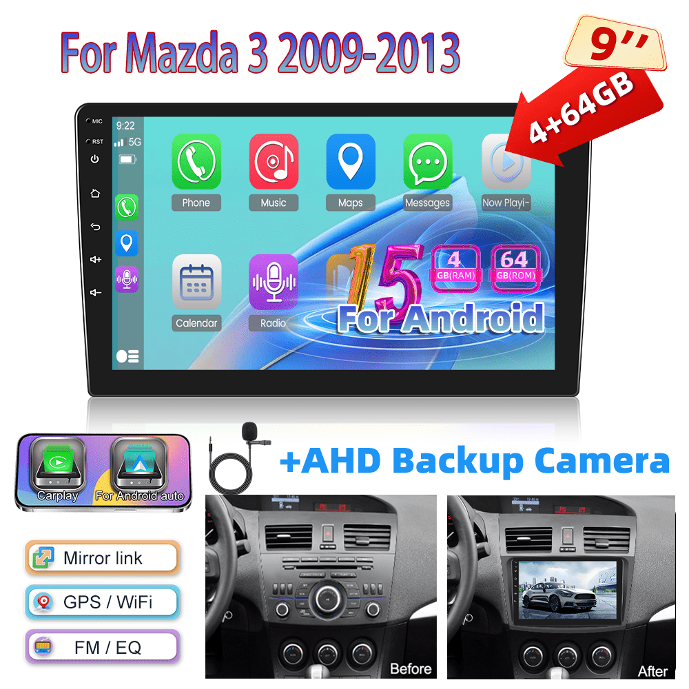 Android 15 Autoradio – Car Stereo – Multimedia Speler – Navigatiesysteem – Touchscreen Radio – 9 Inch 1280P IPS Scherm – Draadloze CarPlay & AHD Achteruitrijcamera