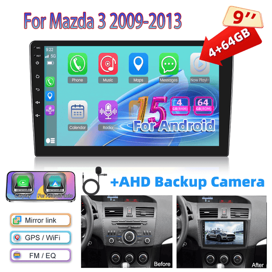Android 15 Autoradio – Car Stereo – Multimedia Speler – Navigatiesysteem – Touchscreen Radio – 9 Inch 1280P IPS Scherm – Draadloze CarPlay & AHD Achteruitrijcamera
