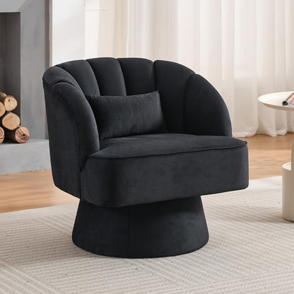 Draaifauteuil – Fauteuil – Accentstoel – Loungestoel – Zitzak – Zachte Velvet Bekleding – 360° Draaibaar – Wit