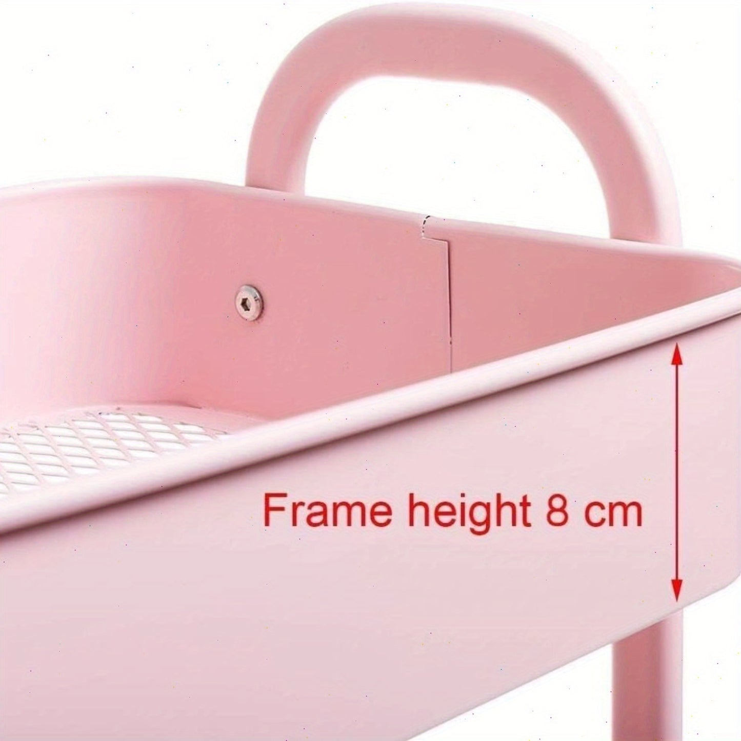 Keukentrolley – Serveerwagen – Opbergtrolley – Werkplek Trolley – Keukenwagen – Roze – 3 Niveaus – Compact 43x30x76,5 cm – Met Wieltjes