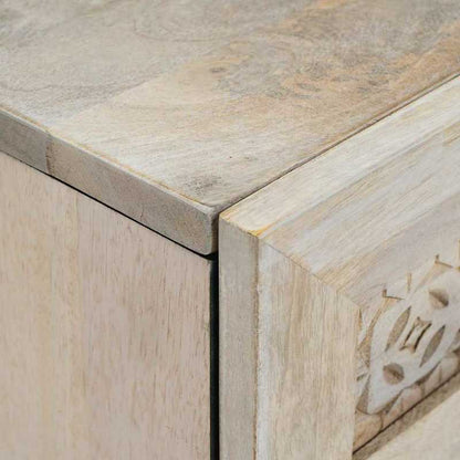 Dressoir – Buffetkast – Opbergkast – Ladekast – Kast – Massief Mangohout Wit – Compact 60x33x75 cm – Stevig & Eigentijds Europees Design