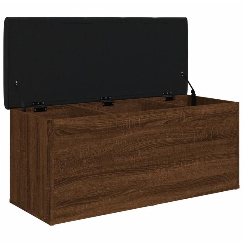 Opbergbank – Opbergkist – Schoenenbank – Zitbank – Bankje – Gemaakt Van Behandeld Hout – Afmeting 102x42x45 Cm Bruin Eik