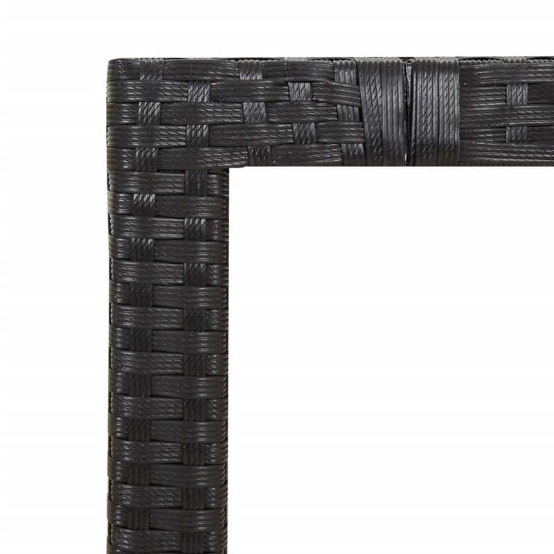3pcs. Bistro set with pillow black poly rattan