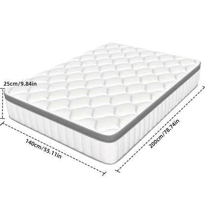 Matras – Pocketveerbed – 7-Zones Matras – Medium Stevige Matras – Eénpersoonsmatras – 140x200 cm – 7-Zones Pocketvering – Afneembare Wasbare Katoenen Hoes