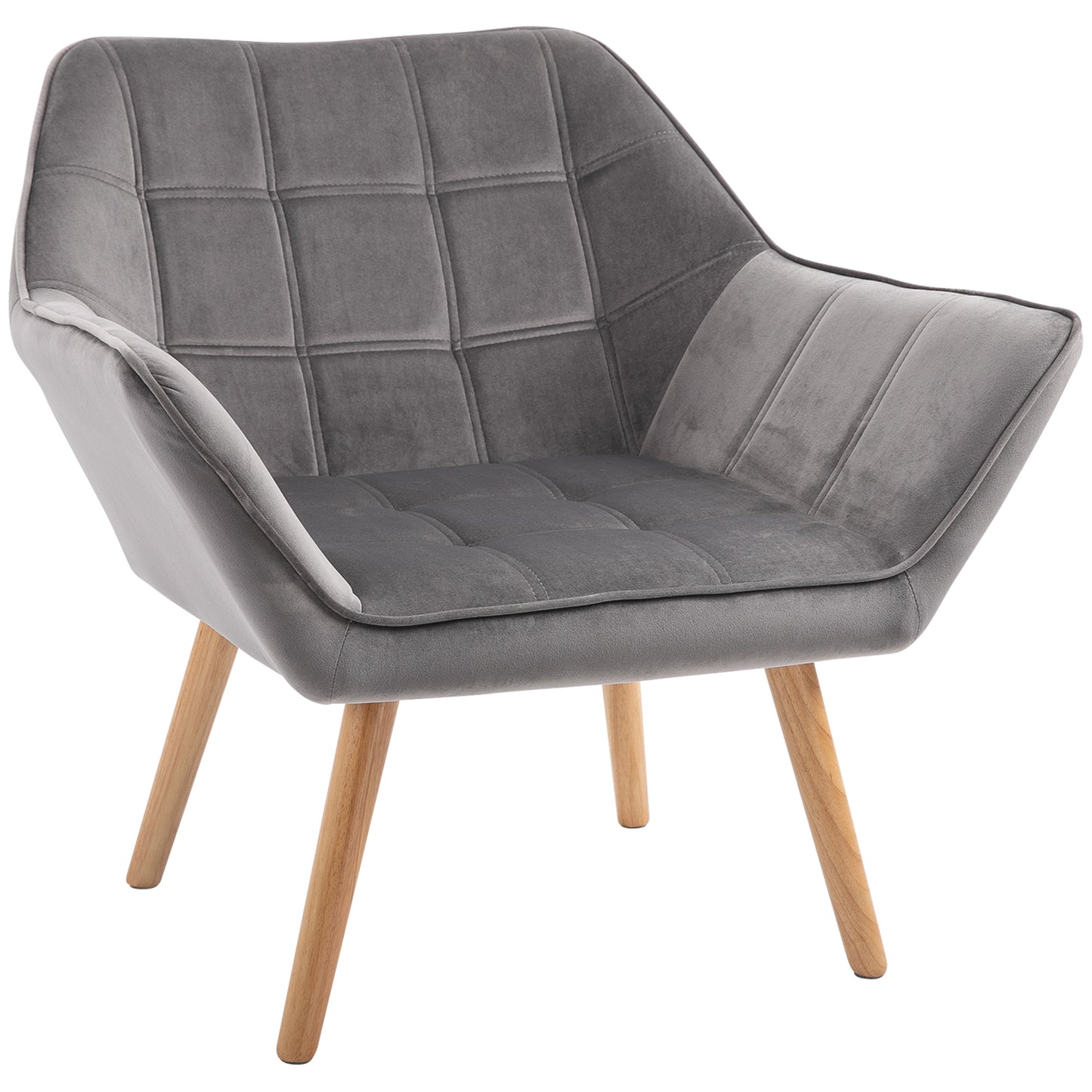 Fauteuil – Relaxfauteuil – Loungefauteuil – Zetel – Sessel – Scandinavische Fauteuil – Fluwelen Bekleding – Met Verhogen Poten – 64x62x72,5 cm