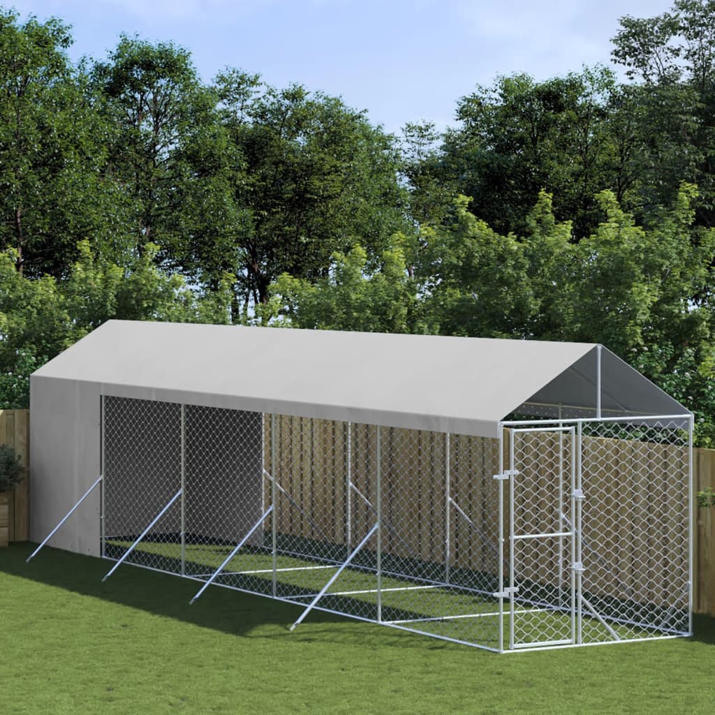 Hondenkennel – Hondenren – Buitenren – Dierenverblijf – Puppyren – 2x1x2,5 m – Gegalvaniseerd Staal – Water- en UV-bestendig Dak