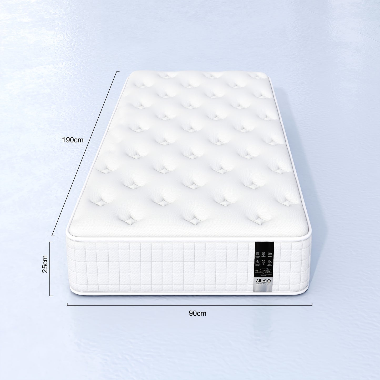 Single/Double Pocket Spring & Memory Foam Mattress with Cooling Gel - Medium Firm Bed, Motion Isolation, 7-Zone &, Individually Wrapped Springs Suitable for Back, Spinal, Sleep