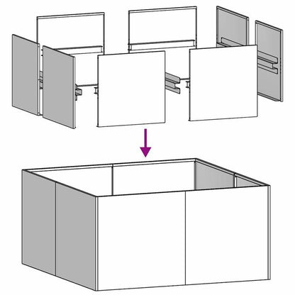 Plantenbak – Bloembak – Tuinbak – Moestuinbak – Balkontuinbak – Antraciet – Koudgewalst Staal – 80x80x40 cm – Weerbestendig & Verhoogd Plantbed