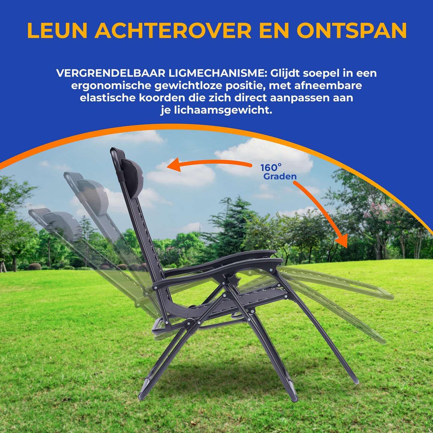 Loungestoel – Lounger – Relaxstoel – Tuinstoel – Fauteuil – Verstelbaar – Inclusief Bijzettafel met 2 Bekerhouders - Zwart