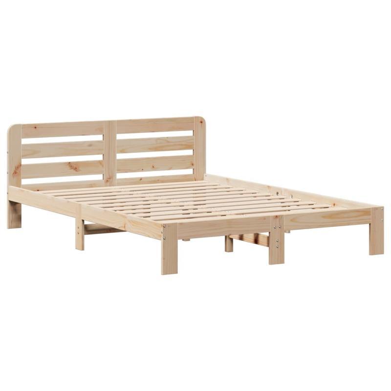 Queensize Bedframe – Bedframe – Bedbodem – Bedombouw – Slaapkamermeubel – Hardhouten Constructie – Eenvoudige Montage – Natuurlijke Houten Look – Modern Minimalistisch – Geschikt Voor Queensize Matrassen – Marrone