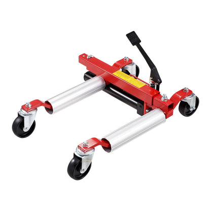 Hydraulische Wiel Dolly – Wielmover – Autowiel Verplaatser – Auto Dolly – Bandendolly – Rood – 680 kg Capaciteit – Verstelbare Roller 41,5-72,6 cm