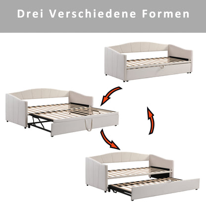 Opbergbed – Bedframe – Opbergbedlade – Slaapbed – Bed met lades – Modern wit – Ruimtebesparend ontwerp – Geschikt voor matras 140x200 cm