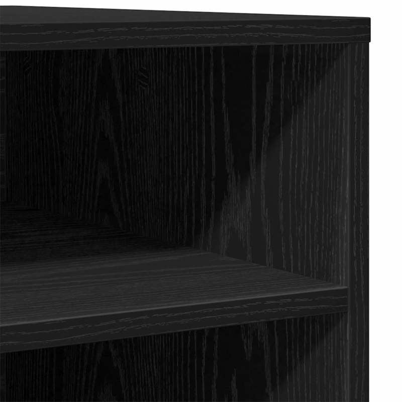 Large Black Oak ( Wood) Printer Stand with 4-Wheel-like Legs, Heavy-Duty Desktop Printing Cabinet, Space-Saving Organizer with Shelves & White-Tipped Feet, Easy Assembly, 60x50x67cm for /Office Printer, Scanner,